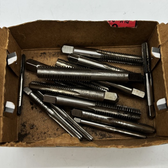 Machinist Taps Miscellaneous Sizes Set of 14 Steel Tapered Screw Forming Tools - Picture 3 of 4